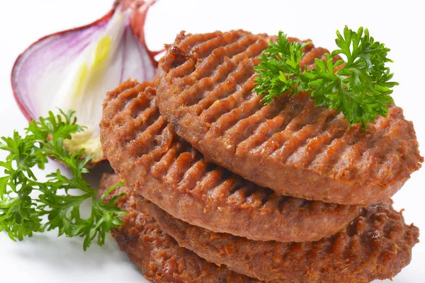 Pan kızarmış hamburger köftesi — Stok fotoğraf