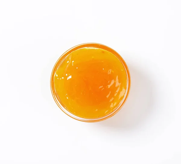 Bowl of apricot jam — Stock Photo, Image
