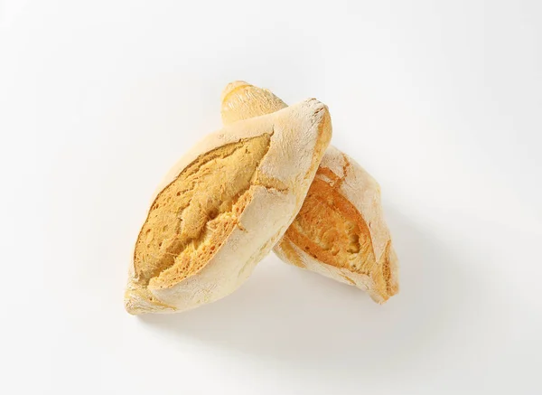 Iki rustik ekmek rulo — Stok fotoğraf