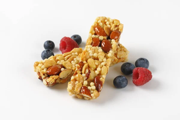 Peanut and almond snack bars — Stock Photo, Image