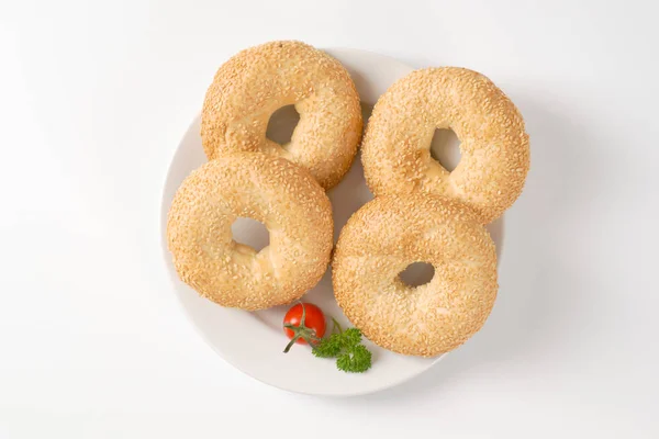 Bagels with sesame seeds — Stock Photo, Image