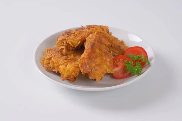 Tiras de pollo crujiente copo de maíz — Foto de Stock