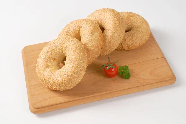 Bagels with sesame seeds — Stock Photo, Image