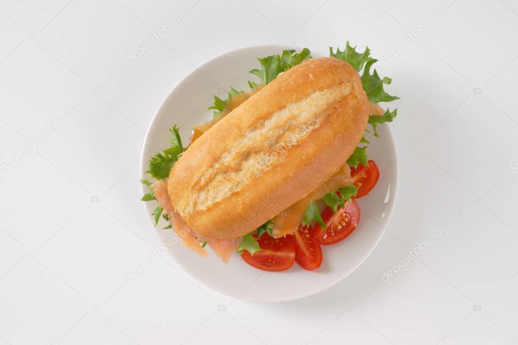 sandwich with smoked salmon
