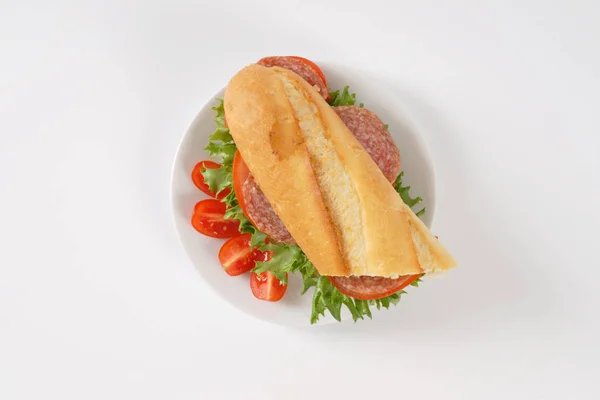 Friss szendvicset a szalámi — Stock Fotó