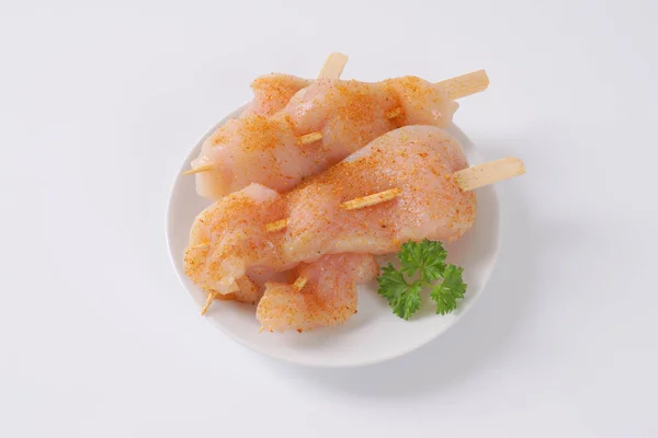 新鮮な鶏の串焼き — ストック写真