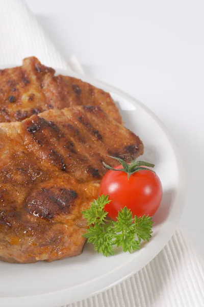 Grilled pork steaks — Stock Photo, Image