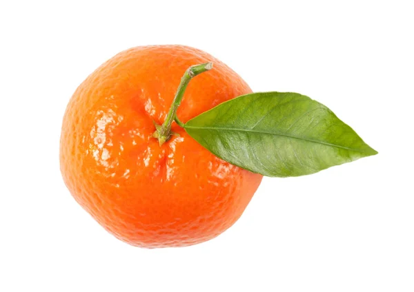 Mandarina con hoja —  Fotos de Stock