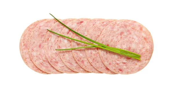 Salsiccia di carne salumi fette — Foto Stock