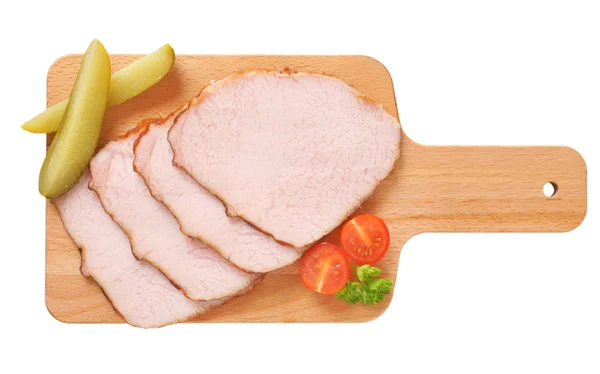 Carne de porco fumada fatiada fina — Fotografia de Stock
