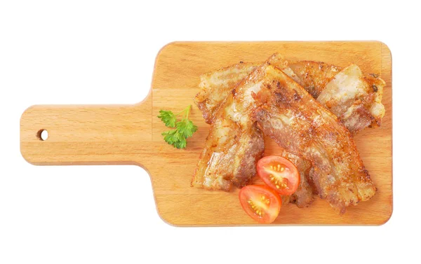 Pan fried side pork bacon — Stock Photo, Image