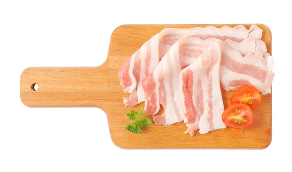 Taze yan domuz eti ince dilimler — Stok fotoğraf