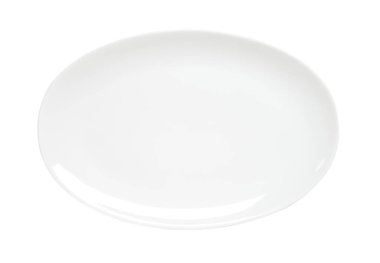 Oval düz beyaz tabağı