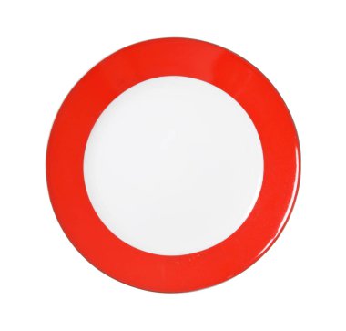 Kırmızı ağızlı beyaz tabak