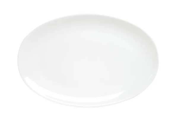 Oval düz beyaz tabağı — Stok fotoğraf
