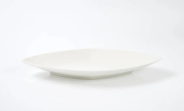 Plato de cena blanco en forma de diamante — Foto de Stock