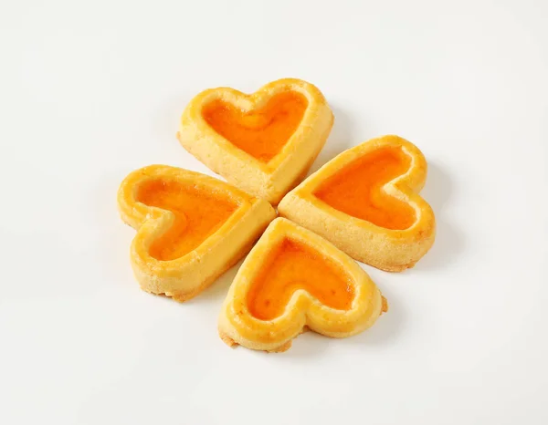 심장-모양의 잼 쿠키 — 스톡 사진