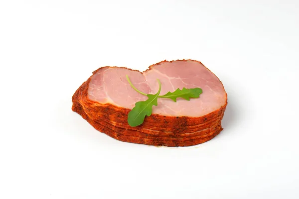 Carne de cerdo ahumada en rodajas — Foto de Stock