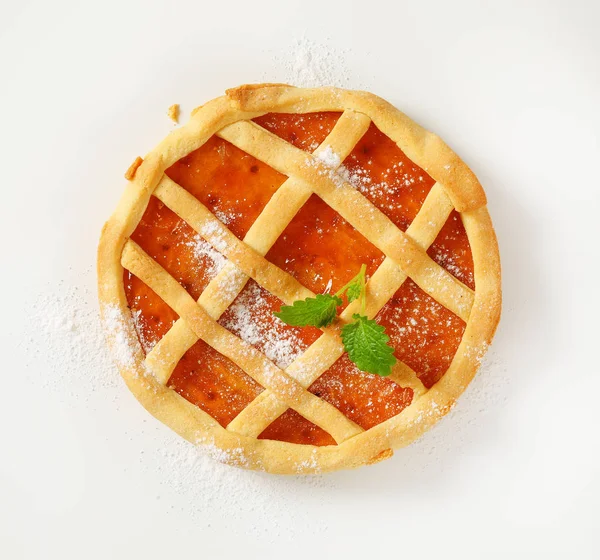 Lattice topped fruit tart (crostata) — Stock Photo, Image