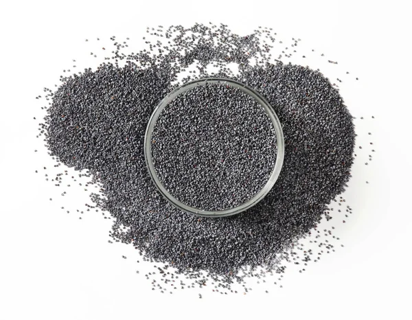 Whole black poppy seeds — Stock Photo, Image