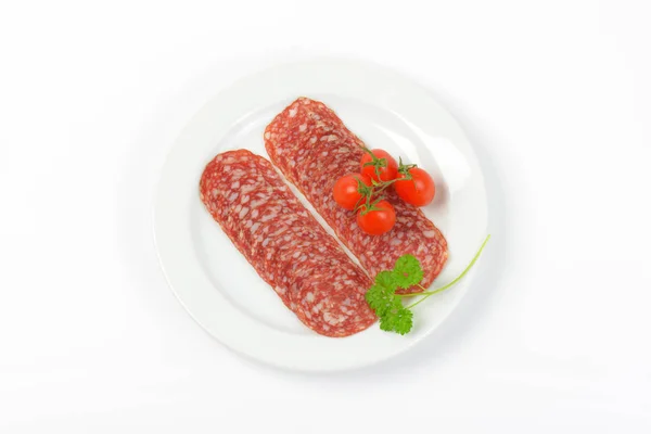 Rodajas delgadas de salami —  Fotos de Stock