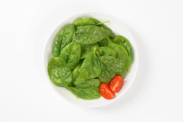 Plate of fresh spinach — Stock Photo, Image