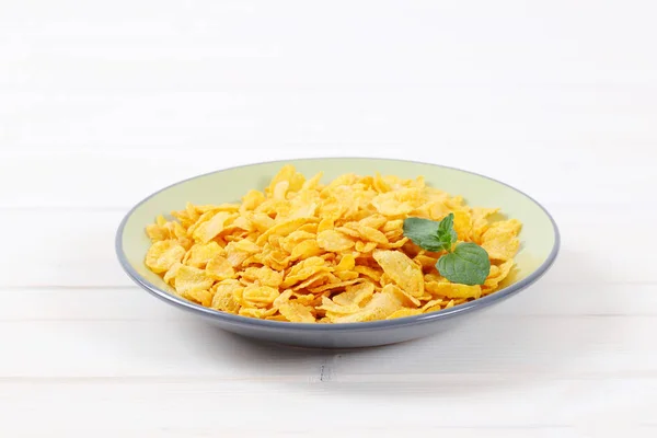 Tallrik med cornflakes — Stockfoto