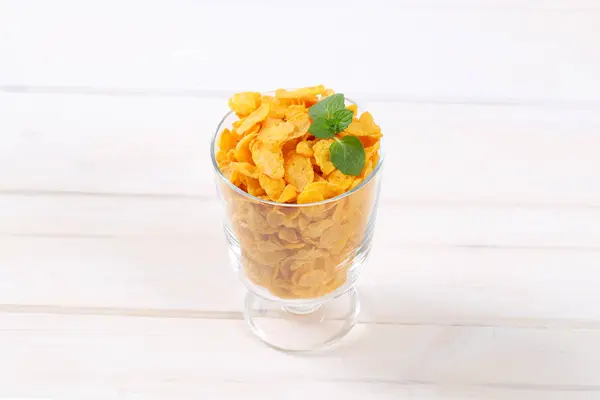 Glas av cornflakes — Stockfoto
