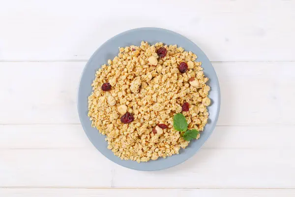 Granola med hasselnötter och tranbär — Stockfoto