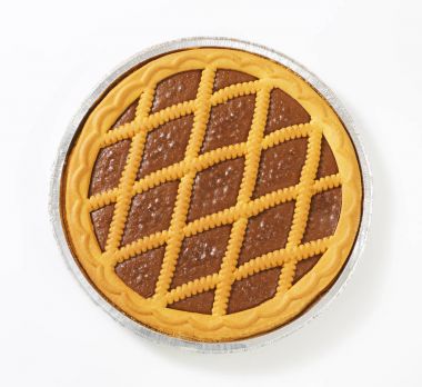 Kafes çikolata tart tepesinde