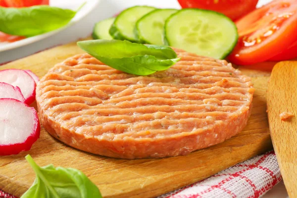 Ωμό κρέας κιμά patty — Φωτογραφία Αρχείου