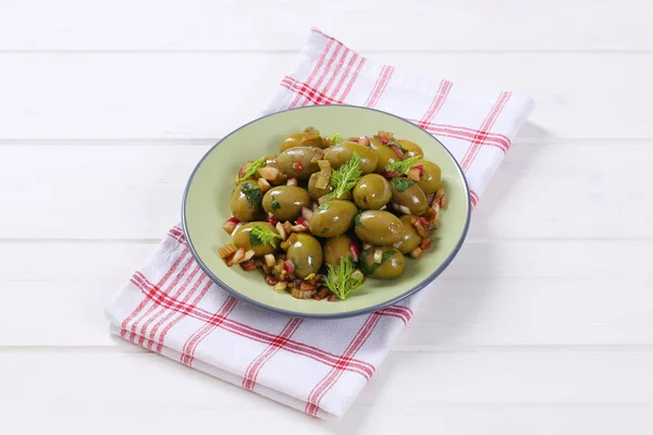 Marinated green olives — Stock Photo, Image