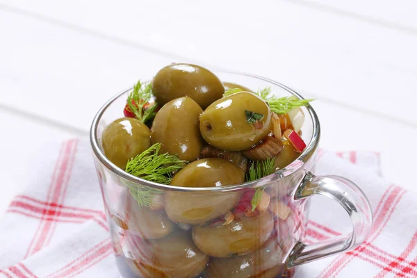 Olive verdi marinate — Foto Stock