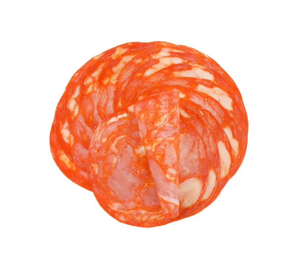 Fette di salame chorizo — Foto Stock