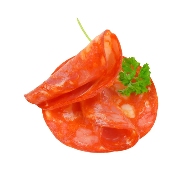 Slices of chorizo salami — Stock Photo, Image