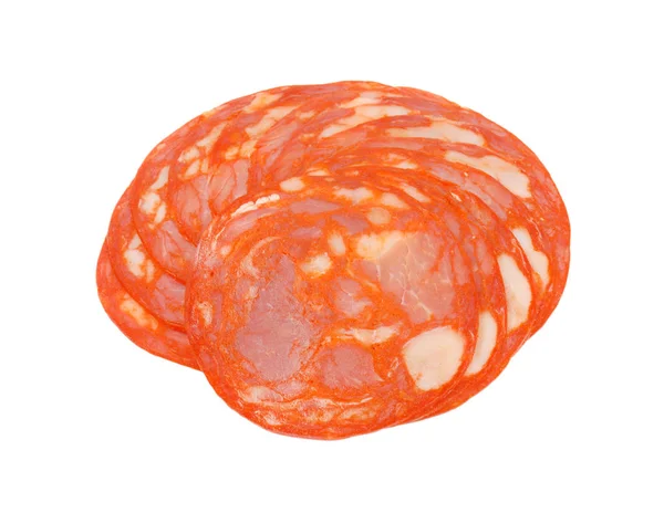 ชิ้นส่วนของ chorizo salami — ภาพถ่ายสต็อก