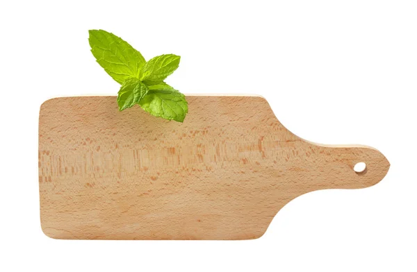 Mint leaves on cutting board — Stock Photo, Image