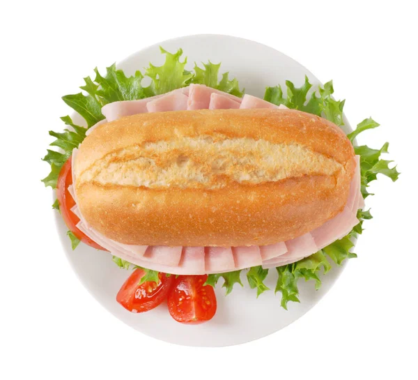 Sandwich fresco con jamón — Foto de Stock