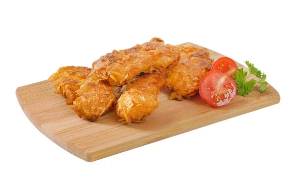 Strisce di pollo croccanti cornflake — Foto Stock