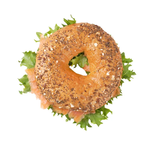 Bagel kanapkę z łososiem — Zdjęcie stockowe