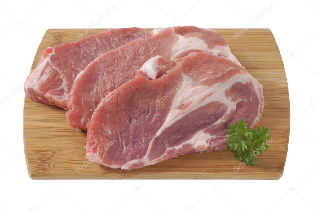 raw pork steaks