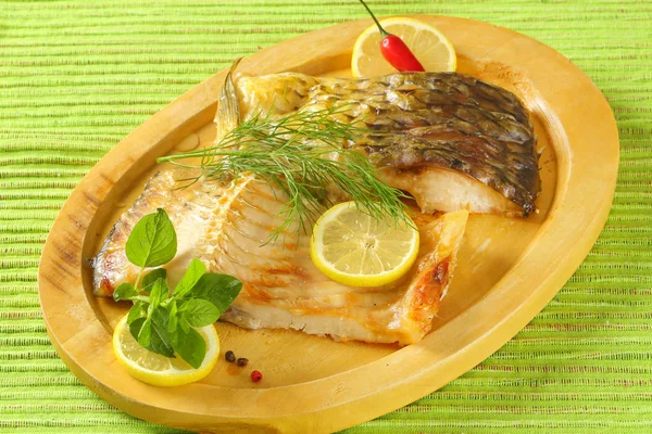 Oven baked carp fillets — Stock Photo, Image