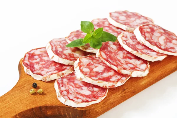 Salsiccia secca francese affettata — Foto Stock