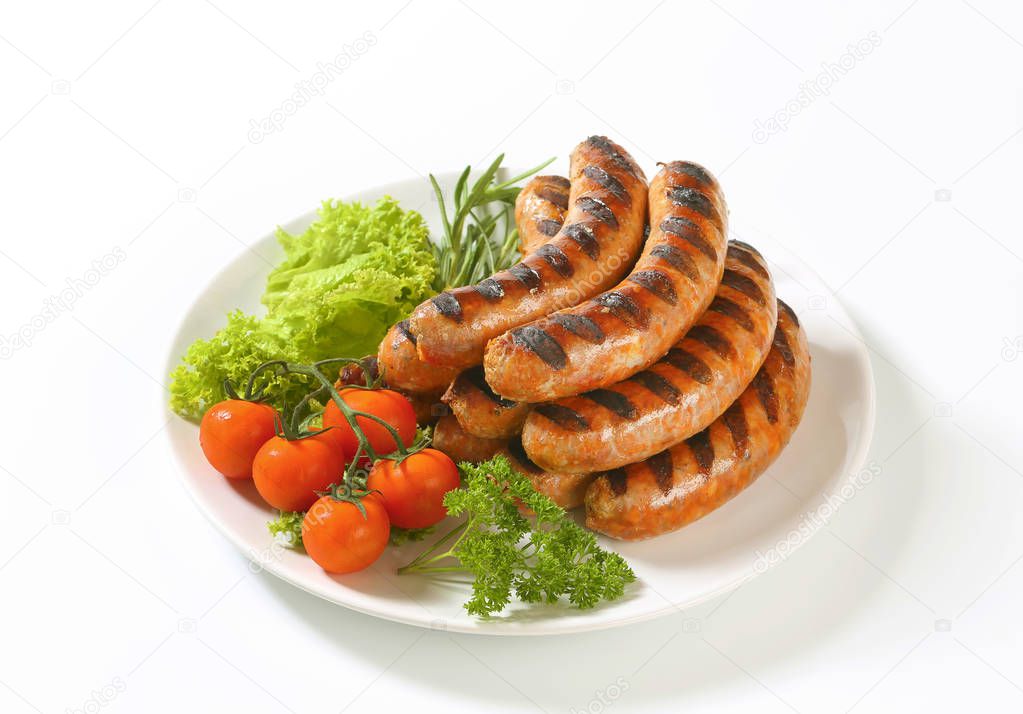 Grilled German sausages