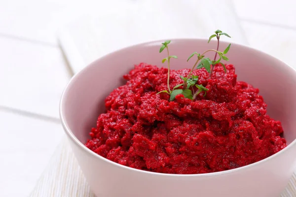 Fresh beetroot puree — Stock Photo, Image