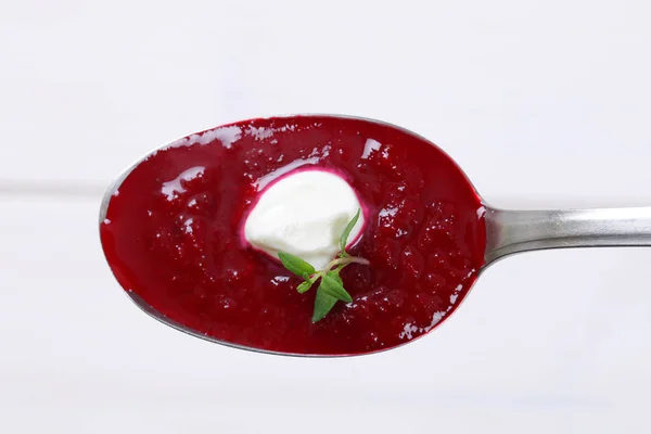Beetroot cream soup — Stock Photo, Image