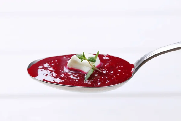 Beetroot cream soup — Stock Photo, Image