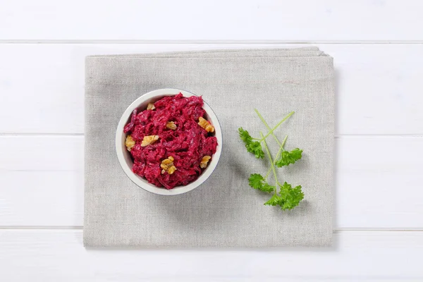 Fresh beetroot spread with walnuts — Stock Photo, Image