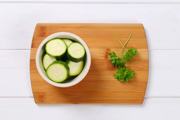 Sliced green zucchini — Stock Photo, Image