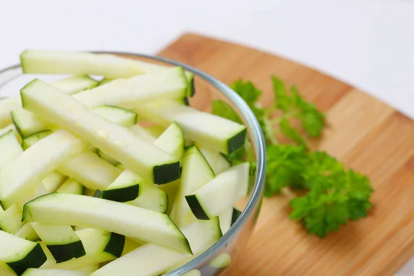 Zucchini cut into strips — Stock Photo, Image